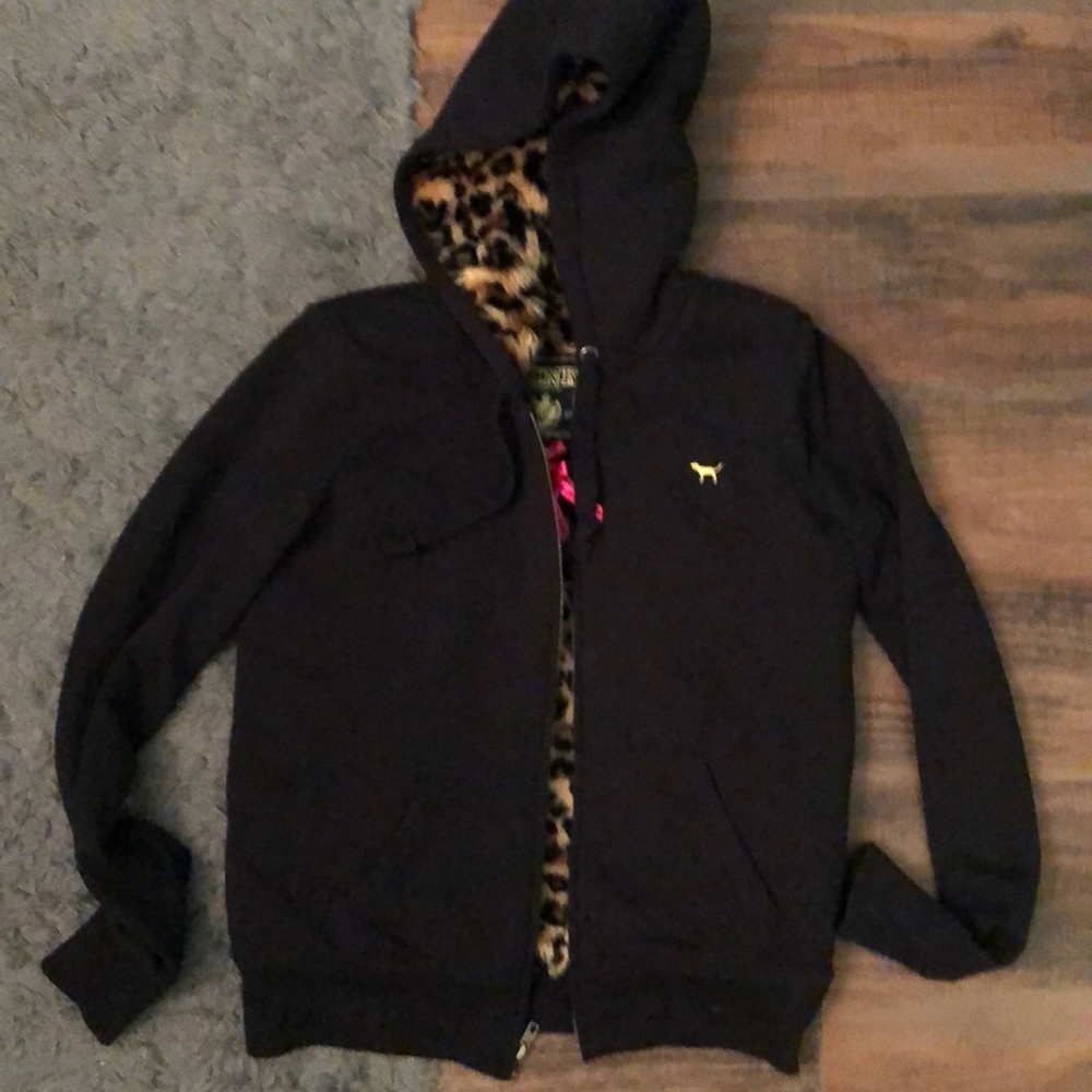 NWOT Pink Hooded zip up. Size small